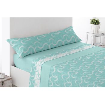 Juego De Sábanas Tela Estampado Miracle Home Seron Cama De 90 Cm Verde