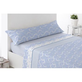 Juego De Sábanas Tela Estampado Miracle Home Seron Cama De 105 Cm Azul