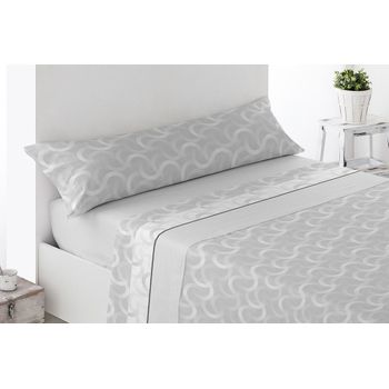 Juego De Sábanas Tela Estampado Miracle Home Seron Cama De 105 Cm Gris