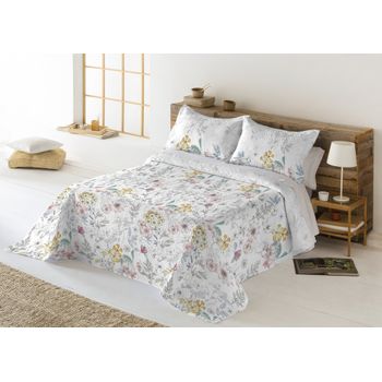 Colcha Bouti Estampado Floral Miracle Home Gouda Cama 105 Cm Amarillo