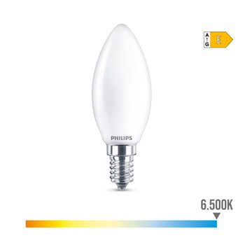 Bombilla Vela Led E14 6,5w 806lm 6500k Luz Fria Ø3,5x9,7cm. Philips