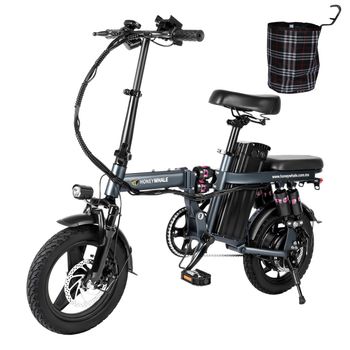 Bicicleta Eléctrica Honey Whale S6 Pro-s - Motor 350w Batería 48v15ah Autonomía 50km Frenos De Disco - Gris