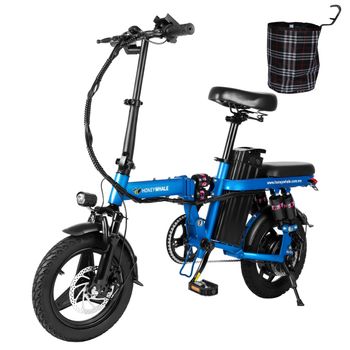 Bicicleta Eléctrica Honey Whale S6 Pro-s - Motor 350w Batería 48v15ah Autonomía 50km Frenos De Disco - Azul