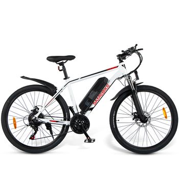 Bicicleta Eléctrica Samebike Sy26 Ft - Potencia 350w Batería 36v10ah Autonomía 35km Freno De Disco Mecánico - Blanco