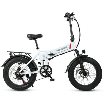 Samebike Lotdm200-ii Bicicleta Eléctrica - Potencia 500w Batería 48v13ah Autonomía 40km Freno De Disco Mecánico - Blanco