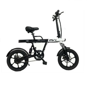 Bicicleta Eléctrica Pvy S2 - Motor 250w Batería 36v7.5ah Autonomía 60km Freno De Disco Mecánico - Blanco Y Negro