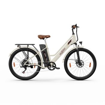 Bicicleta Eléctrica Onesport Ot18-3 - Ruedas 26" Motor 250w Batería 36v14.4ah Autonomía 40km - Blanco