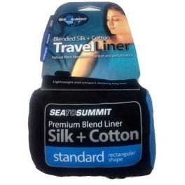 Sea To Summit Silk + Cotton Travel Standard Rect - Saco/sabana Seda + Algodon Estandar Marino