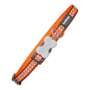 Collar Para Perro Red Dingo Hueso Reflectante Naranja (1,2 X 20-32 Cm)