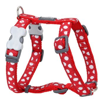 Arnés Para Perro Red Dingo Style Rojo Blanco Lunares 25-39 Cm