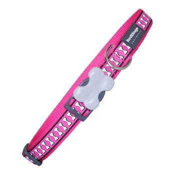 Collar Para Perro Red Dingo Hueso Reflectante Fucsia (2,5 X 41-63 Cm)