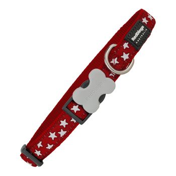 Collar Para Perro Red Dingo Liso Estrella Estrellas (1,5 X 24-36 Cm)