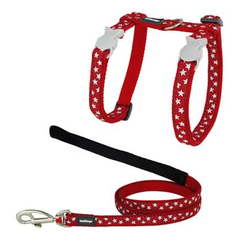 Arnés Para Gato Ticwatch Style Rojo Estrella Blanco Correa