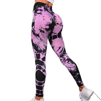 Pantalones Tie-dye De Yoga Frees Copes Alta Elasticidad Frees Copes Teñido Anudado Material Elastano