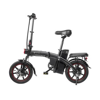 Bicicleta Eléctrica Dyu A5 14" - Motor 350w Batería 48v7.5ah Alcance 40km Frenos De Disco - Negro