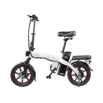 Bicicleta Eléctrica Dyu A5 14" - Motor 350w Batería 48v7.5ah Alcance 40km Frenos De Disco - Blanco