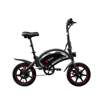 Bicicleta Eléctrica Dyu D3f 14" - Motor 250w Batería 36v10ah Alcance 40km Frenos De Disco - Negro