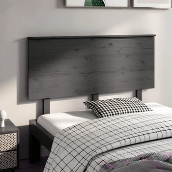 Cabecero De Cama | Panel De Cabecera Madera Maciza De Pino Gris 124x6x82,5 Cm Cfw890089