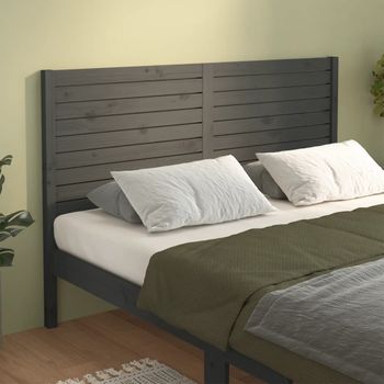 Cabecero De Cama | Panel De Cabecera Madera Maciza De Pino Gris 126x4x100 Cm Cfw822615