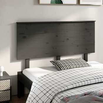 Cabecero De Cama | Panel De Cabecera Madera Maciza De Pino Gris 144x6x82,5 Cm Cfw163625