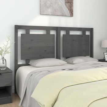 Cabecero De Cama | Panel De Cabecera Madera Maciza De Pino Gris 145,5x4x100 Cm Cfw186536