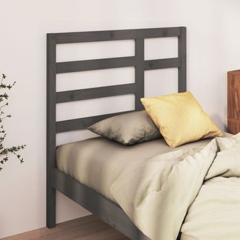 Cabecero De Cama | Panel De Cabecera Madera Maciza De Pino Gris 81x4x104 Cm Cfw188276