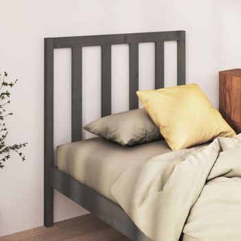 Cabecero De Cama | Panel De Cabecera Madera Maciza De Pino Gris 96x4x100 Cm Cfw902600