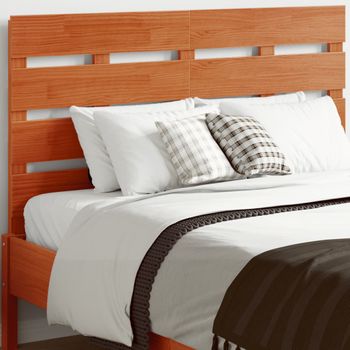 Cabecero De Cama | Panel De Cabecera Madera Maciza De Pino Marrón Cera 120 Cm Cfw819845