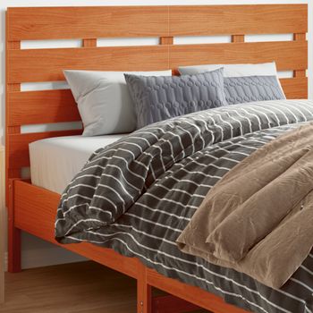 Cabecero De Cama | Panel De Cabecera Madera Maciza De Pino Marrón Cera 150 Cm Cfw768839