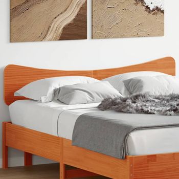 Cabecero De Cama | Panel De Cabecera Madera Maciza De Pino Marrón Cera 150 Cm Cfw236745