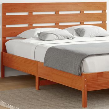 Cabecero De Cama | Panel De Cabecera Madera Maciza De Pino Marrón Cera 180 Cm Cfw540338