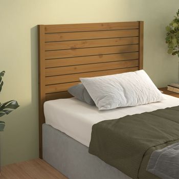 Cabecero De Cama | Panel De Cabecera Madera Maciza De Pino Marrón Miel 106x4x100 Cm Cfw410534