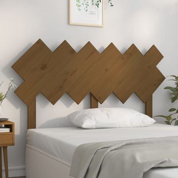 Cabecero De Cama | Panel De Cabecera Madera Maciza De Pino Marrón Miel 132x3x81cm Cfw400984