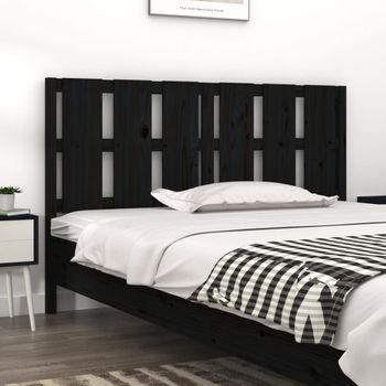 Cabecero De Cama | Panel De Cabecera Madera Maciza De Pino Negro 155,5x4x100 Cm Cfw564558