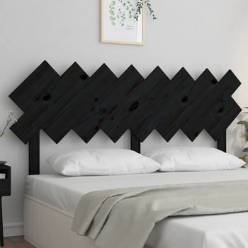 Cabecero De Cama | Panel De Cabecera Madera Maciza De Pino Negro 159,5x3x80,5 Cm Cfw631392