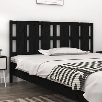 Cabecero De Cama | Panel De Cabecera Madera Maciza De Pino Negro 165,5x4x100 Cm Cfw547974