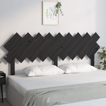 Cabecero De Cama | Panel De Cabecera Madera Maciza De Pino Negro 178x3x80,5 Cm Cfw129558