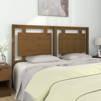 Cabecero De Cama | Panel De Cabecera Madera Maciza Pino Marrón Miel 155,5x4x100 Cm Cfw478145