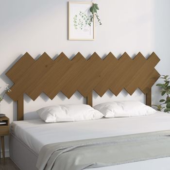 Cabecero De Cama | Panel De Cabecera Madera Maciza Pino Marrón Miel 178x3x80,5 Cm Cfw679665