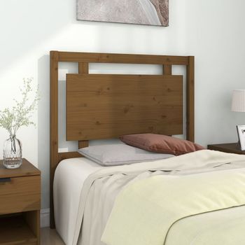 Cabecero De Cama | Panel De Cabecera Madera Maciza Pino Marrón Miel 95,5x4x100 Cm Cfw648065