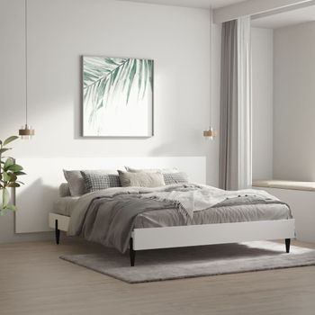 Cabecero De Cama Pared | Panel De Cabecera Madera Contrachapada Blanco 240x1,5x80cm Cfw617812