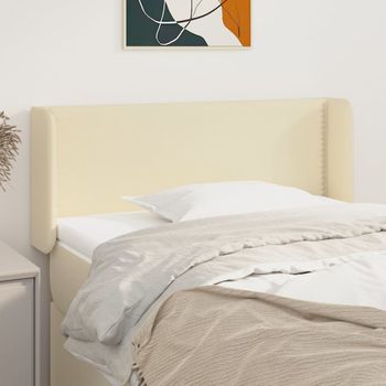 Cabecero Cama | Panel De Cabecera De Cuero Sintético Color Crema 103x16x78/88 Cm Cfw502544