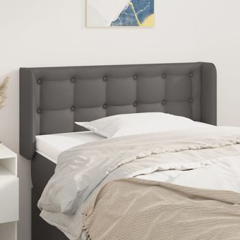 Cabecero Cama | Panel De Cabecera De Cuero Sintético Gris 83x16x78/88 Cm Cfw314902