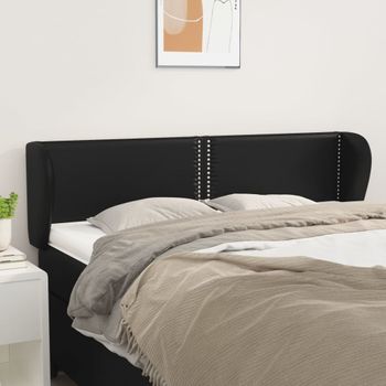 Cabecero Cama | Panel De Cabecera De Cuero Sintético Negro 147x23x78/88 Cm Cfw112852