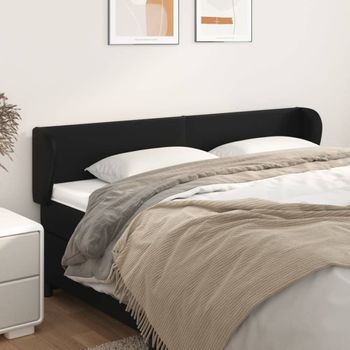 Cabecero Cama | Panel De Cabecera De Cuero Sintético Negro 183x23x78/88 Cm Cfw773002