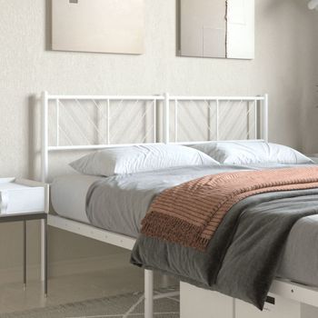 Cabecero Cama | Panel De Cabecera De Metal Blanco 150 Cm Cfw338386