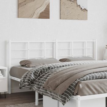 Cabecero Cama | Panel De Cabecera De Metal Blanco 180 Cm Cfw990971