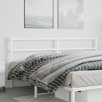 Cabecero Cama | Panel De Cabecera De Metal Blanco 180 Cm Cfw583948