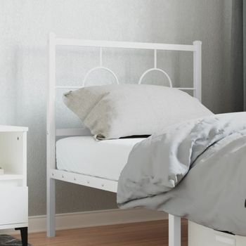 Cabecero Cama | Panel De Cabecera De Metal Blanco 75 Cm Cfw159630