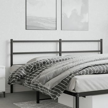 Cabecero Cama | Panel De Cabecera De Metal Negro 193 Cm Cfw101553